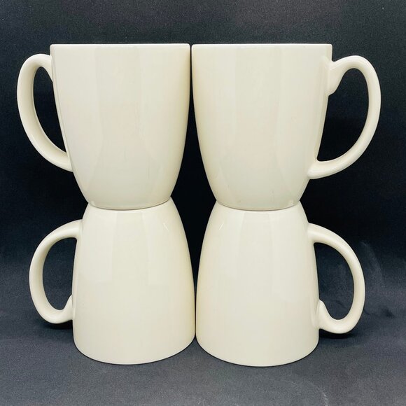 Set of 4 ~ CORELLE STONEWARE MUGS ~ Ivory, 4", 12 oz. - Picture 1 of 4